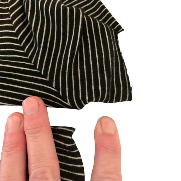 Mossimo Black White Striped T-Front Top S (A-121) - Picture 8 of 8
